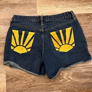 J. Crew Denim Shorts Lexi Wash Cuffed Raw Hem Blue Sz 27 Style F7776